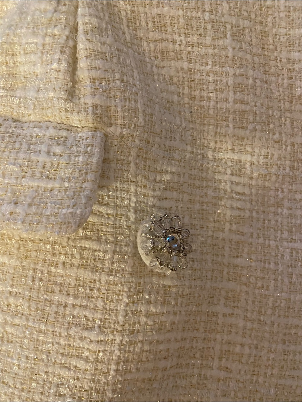 NWT - Self-Portrait Double-Breasted Boucle Tweed Cream Minidress, Size US 2 - Picture 10 of 16